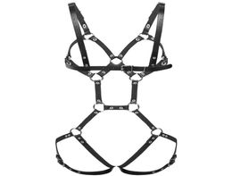 Belts 1 set Sexy Women Leather Harness Underwear Garter men Punk Gothic Suspenders Bondage Straps Bra Body Lingerie 2104215868595