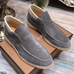 Nubuck leather Mens Loro Walk high Top shoes luxury sneakers Lock designer Flats Slipon dress shoe Boots6745988