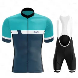 Racing Sets Ralvpha Team Cycling Jersey Set 2024 Man Summer MTB Race Clothing Short Sleeve Ropa Ciclismo Outdoor Riding Bike Uniform