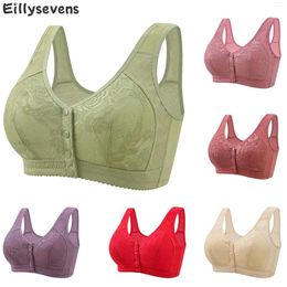 Bras Women's Cotton Underwear Summer Thin Lingerie Vest-style Front Button Simple Breath Sport One-piece Bra Sujetadores Sexys