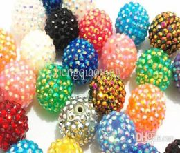 20mm dia resin rhinestone beads for children chucky necklace and bracelet fashion Jewellery DIYm3952602