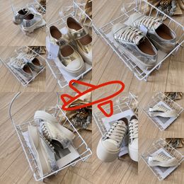 2024 Casual Shoes Designer Shoes Womens Vintage Trainers Sneakers Gold Silver lace up Velcro size 36-40 Classic Comfortable GAI white