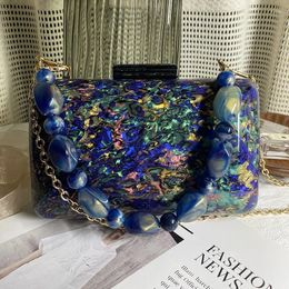 Evening Bags Colourful Shell Acrylic Handbags Clutches Wedding Party Wallets Chain Shoulder Bag Ladies Purse For Women