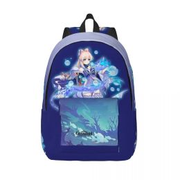 Backpacks Genshin Impact Sangonomiya Kokomi Classical Backpack Sports Student Work Daypack for Men Women Laptop Computer Canvas Bags