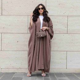 Ethnic Clothing Modest Abaya Ramadan Dubai Robe Femme Musulmane Turkey Kaftan Islamic Clothing Muslim For Women Kimono Caftan Marocain Cardigan d240419