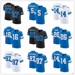 Jahmyr Gibbs Jack Campbell Barry Sanders Jared Goff Sam Laporta David Montgomery Amon-Ra St. Brown Malcolm Rodriguez Alex Anzalone Football Jerseys Football Jerseys