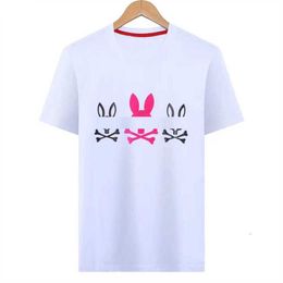 2024 Psyco Bunny Shirts American Designer Skull Rabbit Pattern Cotton Tshirt Tees Men Women Business Casual Short Sleeves Summer T-shirt Fqez