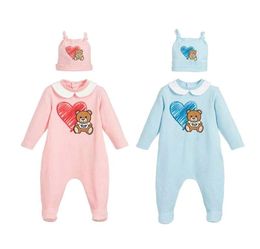 Baby Rompers Boy Girl Kids 12 Years Old Newborn Designer Jumpsuits Long Sleeve Cotton Clothing Bibshat7832805