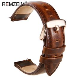 Genuine Leather Watchband 18mm 20mm 22mm Black Brown Red Cowhide Watch Band Quick Release Strap Watch Accessories 240419