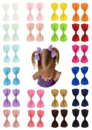 DHL 275 inches children hairclips girl solid bows barretes baby boutique hair accessories kids hairpins 20 colors whole2493061