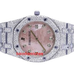 Audemar Pigue Men's Watch Automatic Watches Womens Audemar Pigue Royal Oak 35mm S. Steel Pink Dial Diamond Watch FNHR