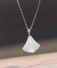 Luxruious quality have stamp clearly pendant necklace with white shell and diamond for women wedding Jewellery gift PS38399977642