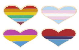 Gay Lesbian Pride Rainbow Enamel Lapel Pin Brooch Badge Unisex Fashion Jewellery Love Heart Brooches2213928