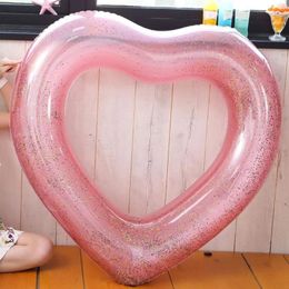 Inflatable Swimming Rings Heart Shaped Pool Float Rings Pool Float Loungers Tube 240416