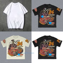Mens T shirts Vintage Streetwear Skull Print shirt O neck Short Sleeve Casual Breathable Oversized Male Summer Top Clothing
