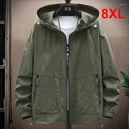 Men's Jackets 2024 Summer Thin Jacket Men Sun-protective Plus Size 8XL Fashion Casual Hooded Coats Clothes