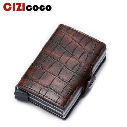 Wallets New Card Holder Rfid Blocking Aluminium Business Id Credit Card Holder Men Slim Double Case Wallet Purse