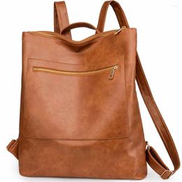 Backpack Style Women's Solid Backpacks Female Brand Design Handbags Large Capacity Travel Shoulder Bags For Ladies High Quality