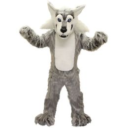 High quality Grey Wolf Mascot Costumes Halloween Fancy Party Dress Cartoon Character Carnival Xmas Easter Advertising Birthday Party Costume Outfit