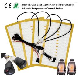 Car Seat Covers Universal Built-In Heater Kit 12V Alloy Wire Fast Heating Pads With 3-Level Heated Round Switch System Fit 2 Seats