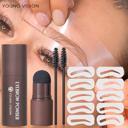 YOUNG VISION Eyebrow Stamp Kit Hair Line Powder Facial Shaping Shadow Powder Multifunctional Eyebrow Powder Includes Brush