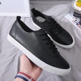 Casual Shoes Men Comfortable PU Leather Loafers Handmade Design Flats Sneakers Slip On Lazy Driving Brand White