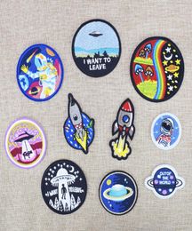 Space Embroidered Patches for Clothing Iron on Transfer Applique Universe Patch for Jacket Bags DIY Sew on Embroidery Kids Sticker6520255