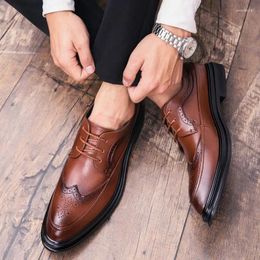 Dress Shoes Suit Men's Autumn British Business Big Toe Casual Leather Black Groom Wedding High-Grade