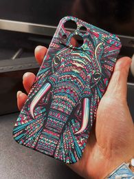 Cell Phone Cases SZCURCs Abstract Animal Pattern Luminescent iPhone Case A Luxurious Design Suitable for iPhone 15 14 13 12 Series. J240418