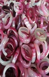 Natural agate circle code pink agate ring de livery01237406179