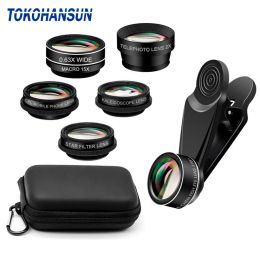 Telescopes TOKOHANSUN 7 in 1 Camera Phone Lenses 4K Wide macro Telescope super Fisheye Lens for iPhone 11 7 8 Huawei Xiaomi all smartphones