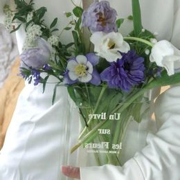 Acrylic Book Decoration Vase Transparent Art Vase Plant Vase Flower Table Vase Water Culture Room Wedding Gift Flower Container 240415