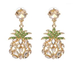 Qiaose Crystal Rhinestone Pineapple Dangle Drop Earrings for Women Fashion Jewelry Boho Maxi Collection Earrings Accessories19001032