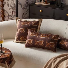 Pillow Retro Tiger Brown Case French Luxury Decorative Cover For Sofa Chair Home Decorations