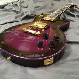 Purple Electric Guitar Purpleburst Solid Wood Body Gold Hardware Free Shipping