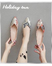 Casual Shoes Small Size 33 2024 Pointed Flat Women's Summer Autumn Boat ShoesFour Seasons Korean Large 41-46