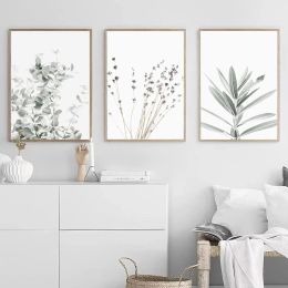 Panel Wall Art Set of 3 Lavender Eucalyptus Wall Art Decor Botanical Prints Green Leaf Plant Wall