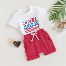 Clothing Sets Baby Boy 4th Of July Shorts Set Outfits Toddler Independence Day Summer Short Sleeve T-shirts American Kids Clothes