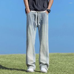 Jeans maschile primavera estate retrò high street micro sfilata patchwork elastico pantaloni in vita elastica