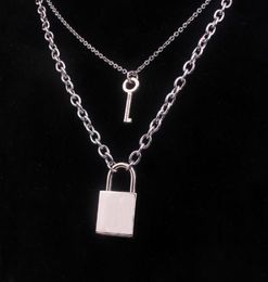 2020 stainless steel chains punk necklaces for women rock hiphop key lock necklace men gifts di1122909681