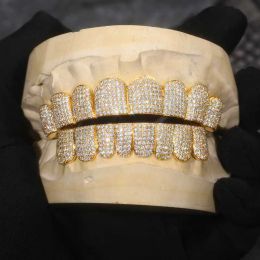 Necklaces Custom Made Personalised Vvs Vvs1 Moissanite Diamond Mens Hip Hop 14k White Gold Iced Out 18k Gold Plate Grillz Teeth Decoration