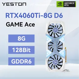 Graphics Cards YESTON RTX4060Ti Vedio Card GDDR6 Rtx 4060Ti 8G Nvidia Gaming GPU 3xDP 1xHDMI 8Pin 128 Bit For B650m Wifi Motherboard 7700x