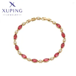 Link Bracelets Xuping Jewellery Trendy Exquisite Elegant Unique Shape Women's Bracelet Light Gold Colour Birthday Christmas Gifts X000027808
