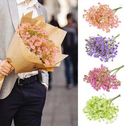 Decorative Flowers 6pcs Babysbreath Artificial Flower Bouquet Plastic Fake Plants Gypsophila Floral For Wedding Home Table Decor Arrangement