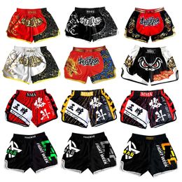 Muay Thai Shorts for Men Women Children Fitness Sports Kickboxing Boxing Training Pants Grappling Sanda Fightwear MMA Clothing 240408