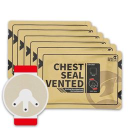 First Aid Supply Ce Approved Rhino Rescue Military Chest Seal Vent Medical Combat Chest Seal Vented With Valved Wound Dressing Trauma Bandage d240419