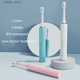 Toothbrush Sonic Electric Toothbrush Rechargeable Tooth Brushes Adult Timer Washable New Ultrasonic Electronic Whitening Cleaning Teeth Y240419BV61BV61