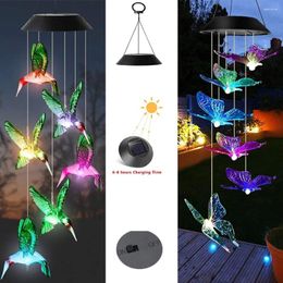 Garden Decorations Solar Wind Chime Light Butterfly Lamp Colourful Waterproof Hanging LED For Yard Home Decor