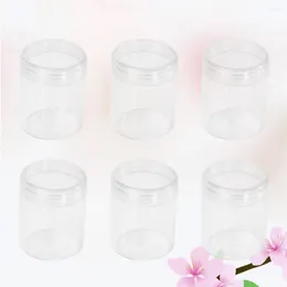 Storage Bottles 6 Pcs Round Sub-Bottles Portable Cream Travel Boxes Transparent Mini Containers Solid Sample Hydraulic Nail Pot