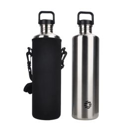 Bags Feijian Stainless Steel Water Bottle Portable Cycling Sports Bottle Leakproof Bpa Free Large Capacity with Bottle Bag
